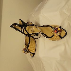 MOSCHINO💯AUTHENTHIC VINTAGE CHEAPANDCHIC WOVEN SLINGBACK CIRCA 2000 PRE-OWNED